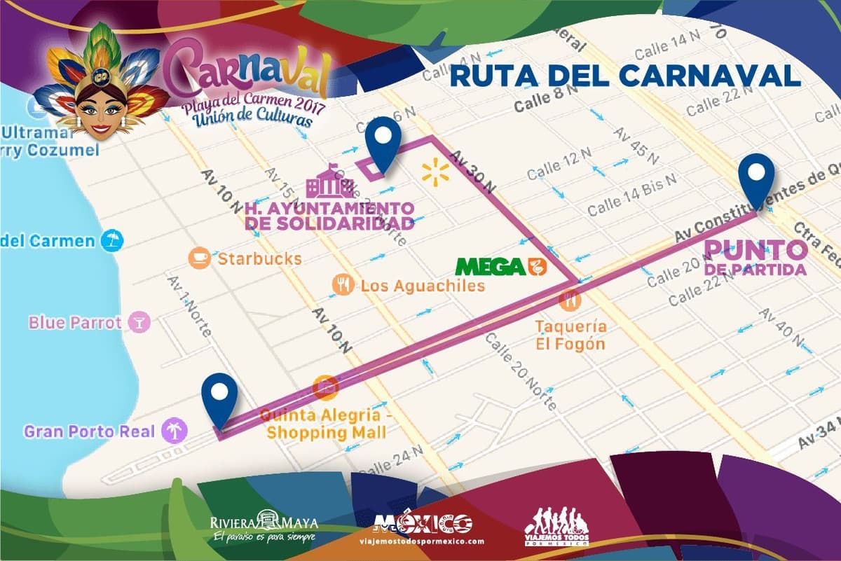 Anuncian cierre de vialidades por Carnaval de Playa del Carmen