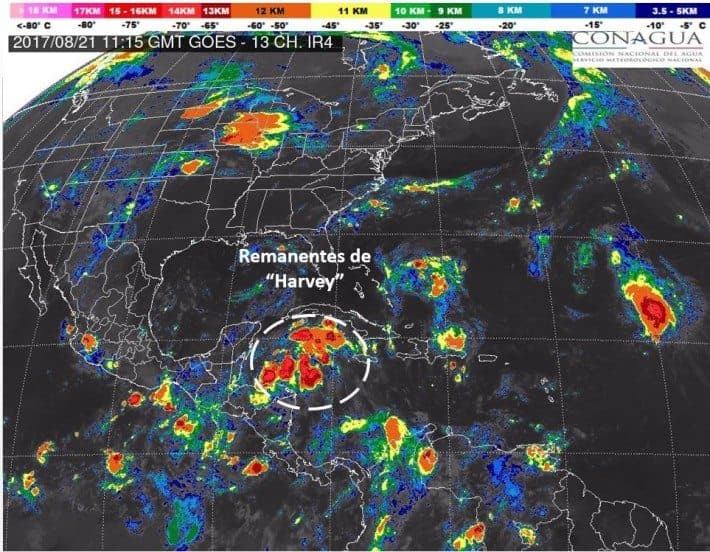 Depresión Tropical Harvey podría regenerarse en un sistema tropical