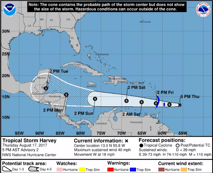 Tormenta Tropical Harvey tocaría tierras quintanarroenses