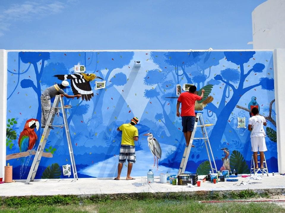 Expresan internos del CEMA anhelo de libertad en colorido mural