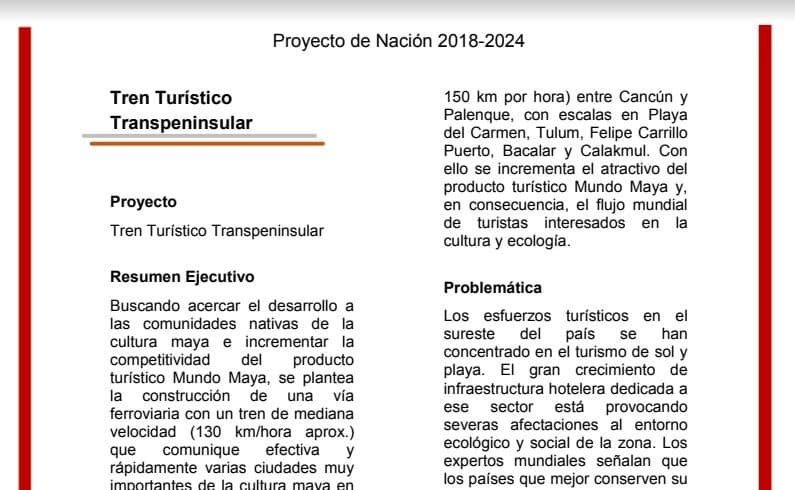 Propone AMLO tren Cancún-Palenque