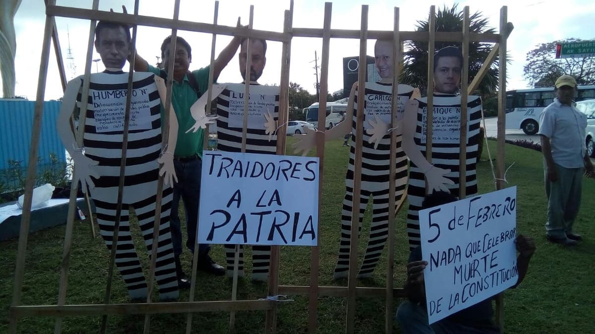 “Encarcelan” a Peña Nieto en El Ceviche de Cancún