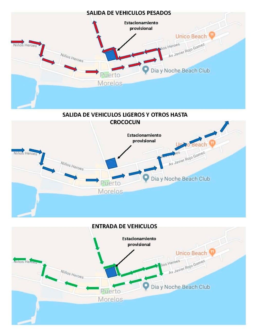 Obras de modernización en Puerto Morelos, afectarán el tráfico a partir de mañana