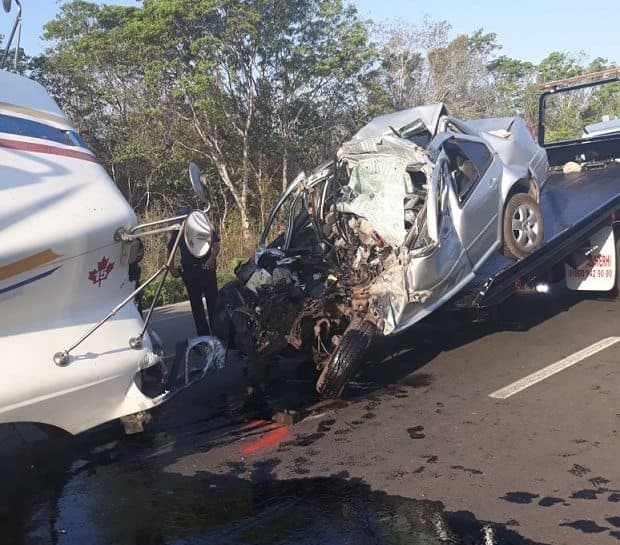 Choque fatal en la carretera Cancún-Mérida