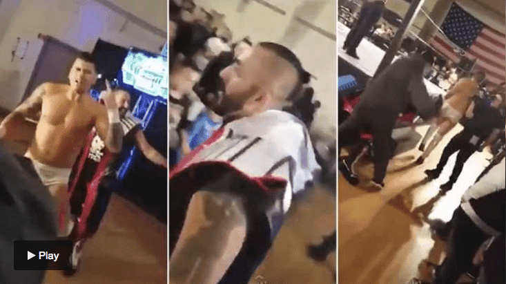 Luchador le escupe un chicle a una niña y recibe su merecido