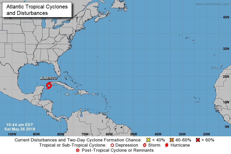 Florida declara emergencia por tormenta Alberto que va hacia el Golfo