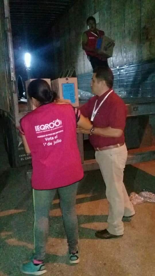 Llega material electoral en José María Morelos