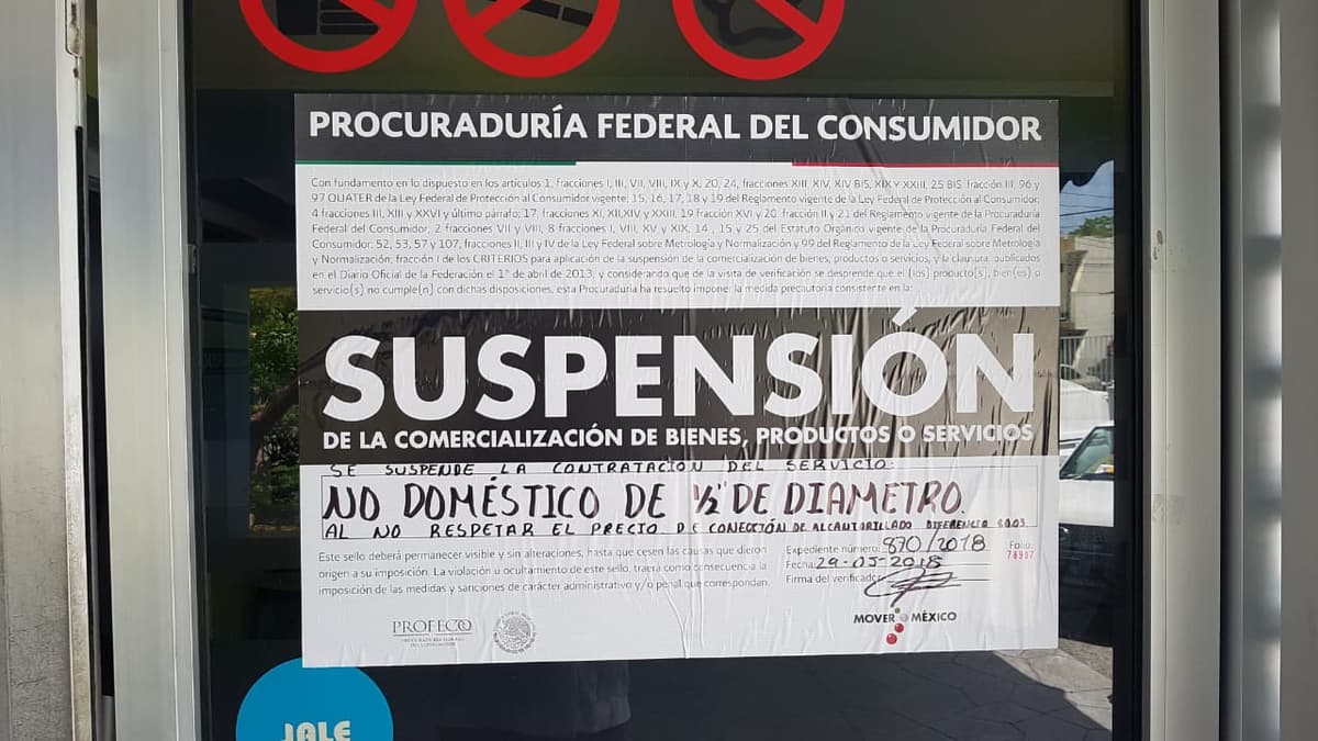 Profeco impone suspensión a Aguakan