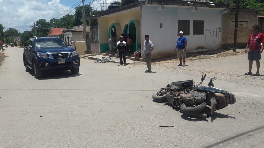 Motociclista lesionado en choque en José María Morelos