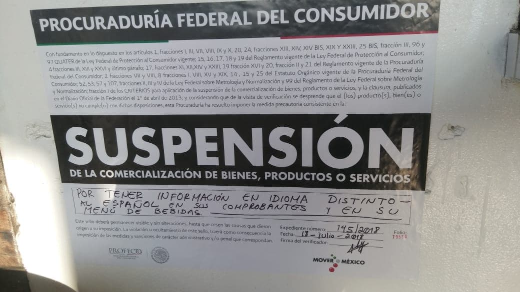 Profeco sanciona a establecimientos que no cumplen con la ley