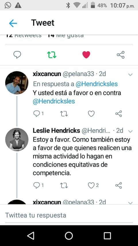 Apoya Leslie Hendricks entrada de Uber, pero con reglas