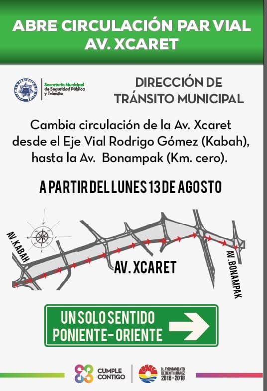 Cambia la Xcaret a un solo sentido