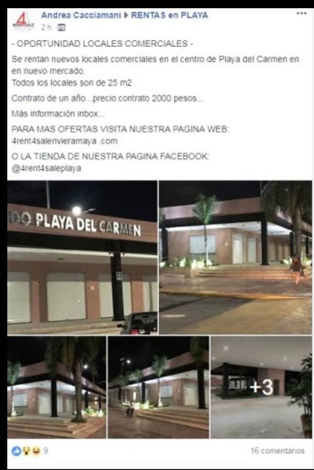 Denuncian a empresa que "renta" locales del nuevo mercado de Playa del Carmen
