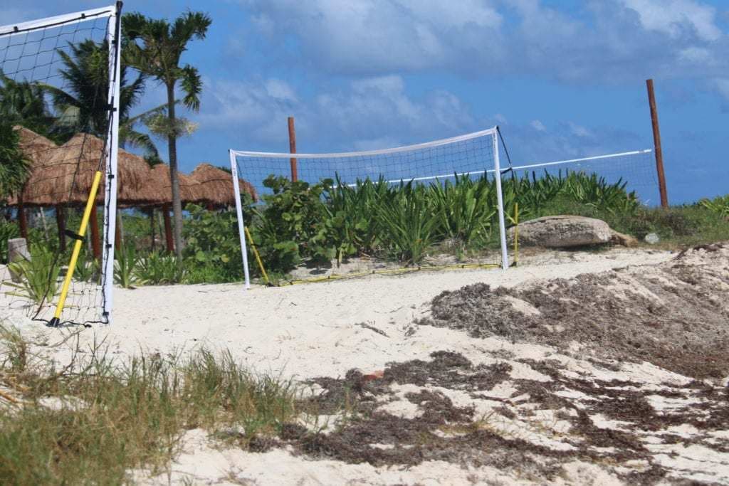 Bajan bandera Blue Flag en Punta Esmeralda