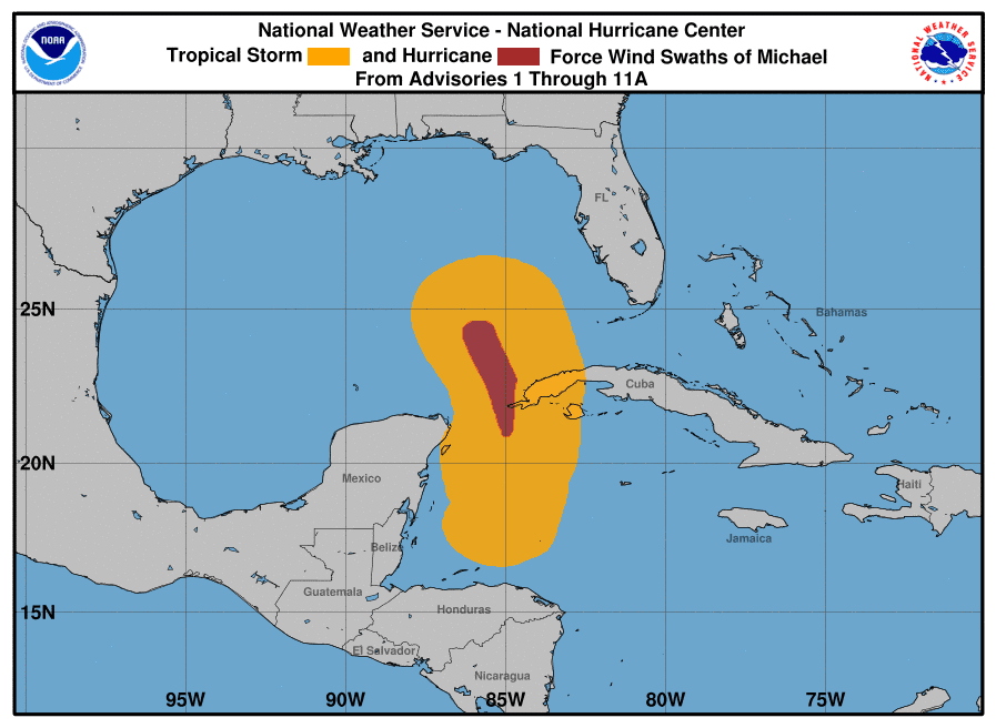 Huracán Michael se aleja de Quintana Roo; seguirán las tormentas fuertes