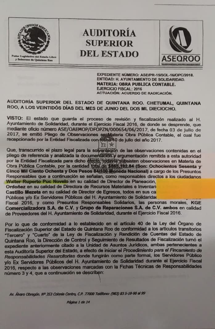 Persigue Auditoría Superior a secretario general gongorista designado en Solidaridad