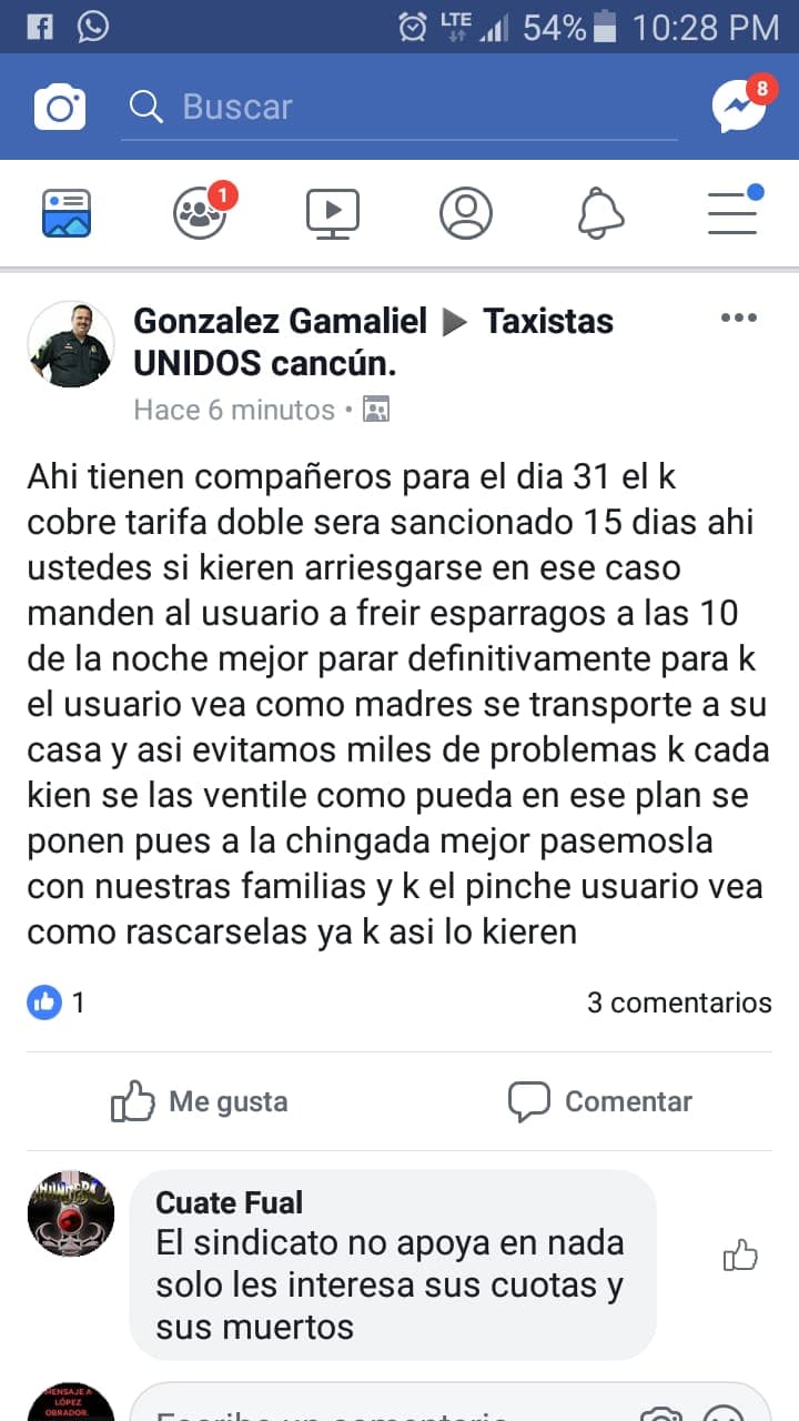 Taxistas se enojan: No cobrarán el doble en Año Nuevo