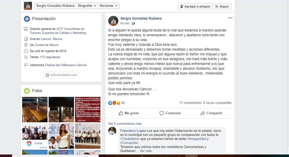 Asaltan y golpean a empresario Abelardo Vara, suegro de "Chanito" Toledo