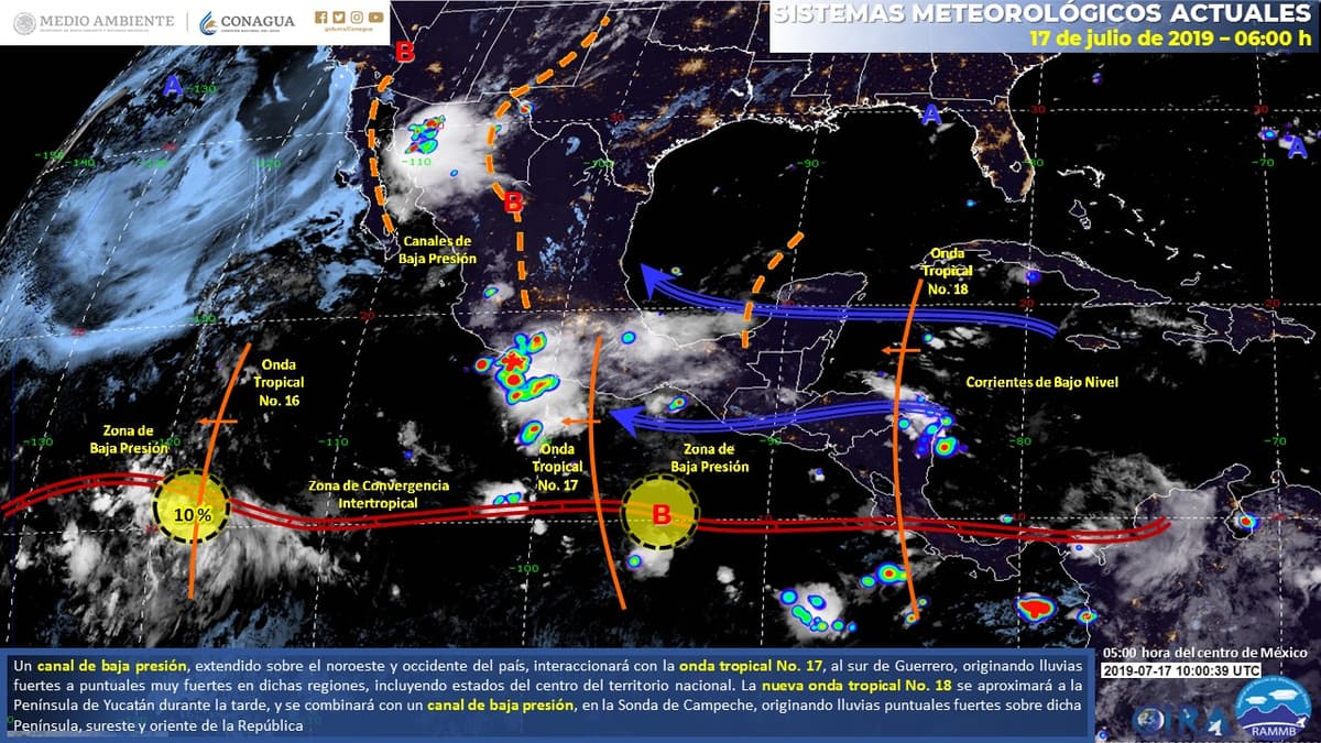 Clima: Onda tropical 18 podría generar lluvias en Q. Roo