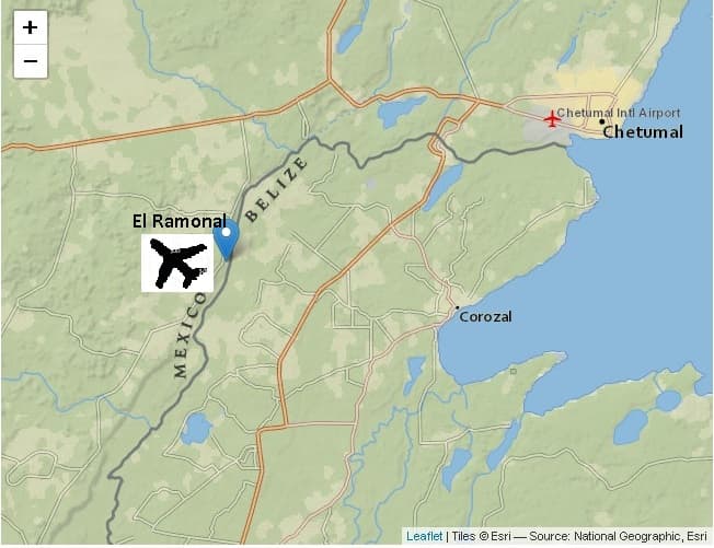 Encuentran avioneta semicalcinada en frontera con Belice