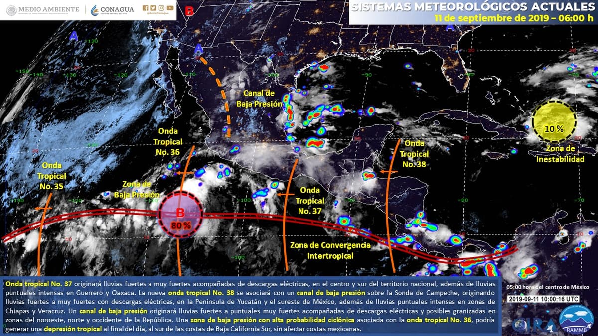 Clima: Onda tropical 38 está sobre las costas de Quintana Roo