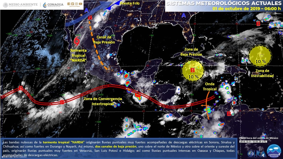 Clima: Zona de inestabilidad está a 680 kilómetros de Quintana Roo 