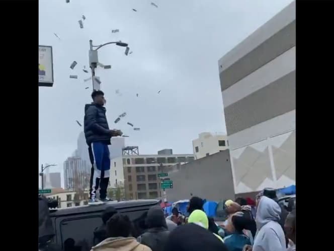 (Video) Rapero hace "lluvia" de billetes y lo critican en redes sociales