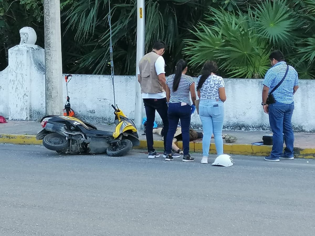 Derrapa la moto de un turista en Cozumel y muere