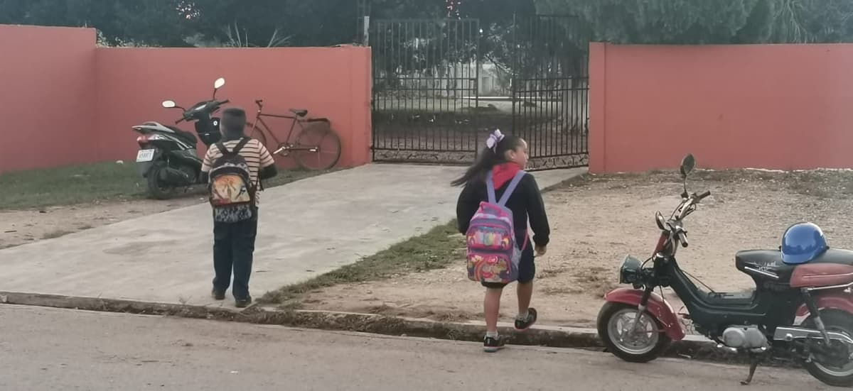Ausentismo escolar por frío en la zona maya