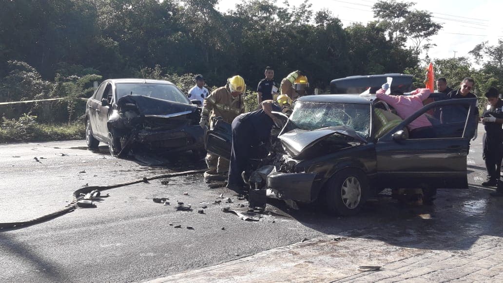 Aparatoso accidente en Cozumel 