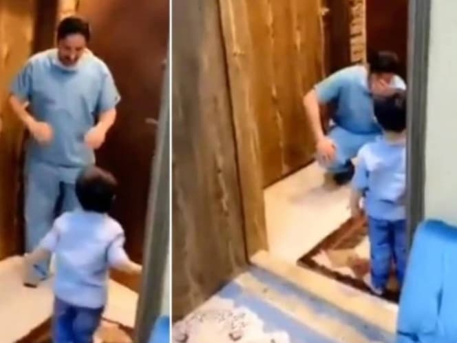 Video: Doctor que atiende Covid-19 rompe en llanto al rechazar abrazo de su hijo