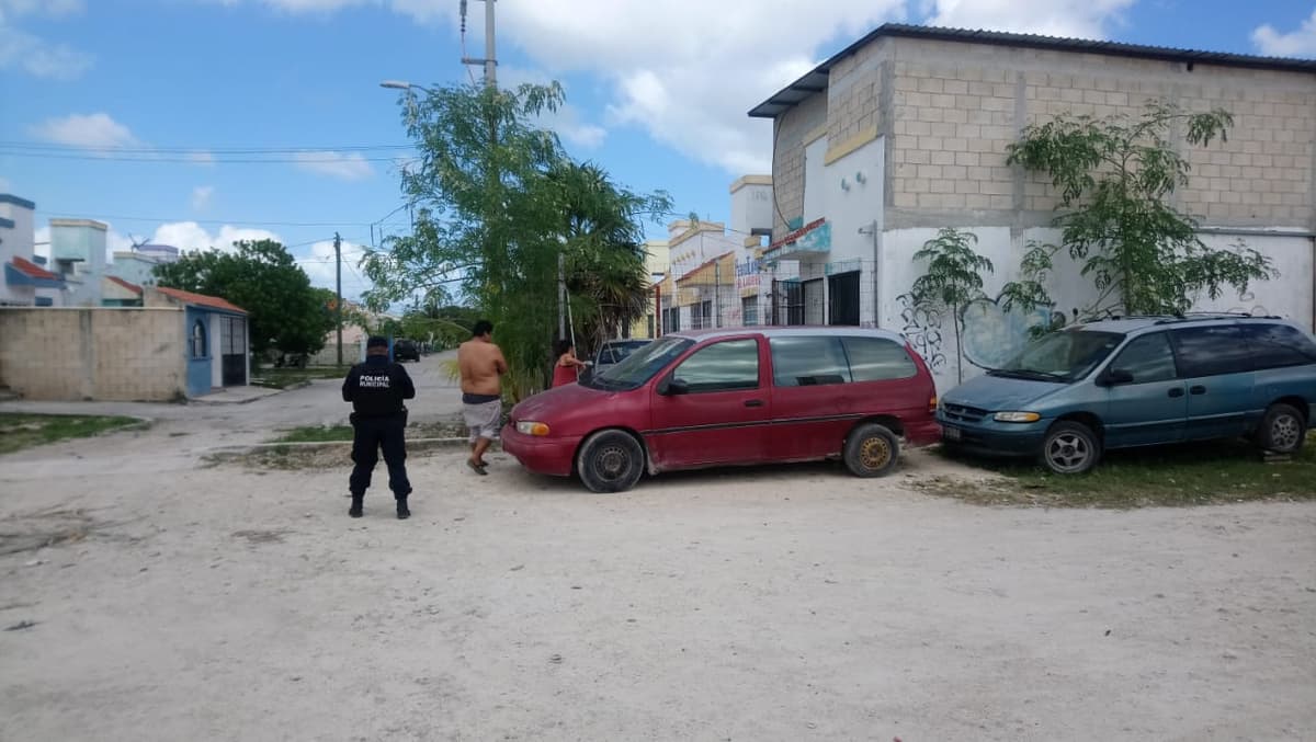 Herido de bala en Villas Otoch, Cancún