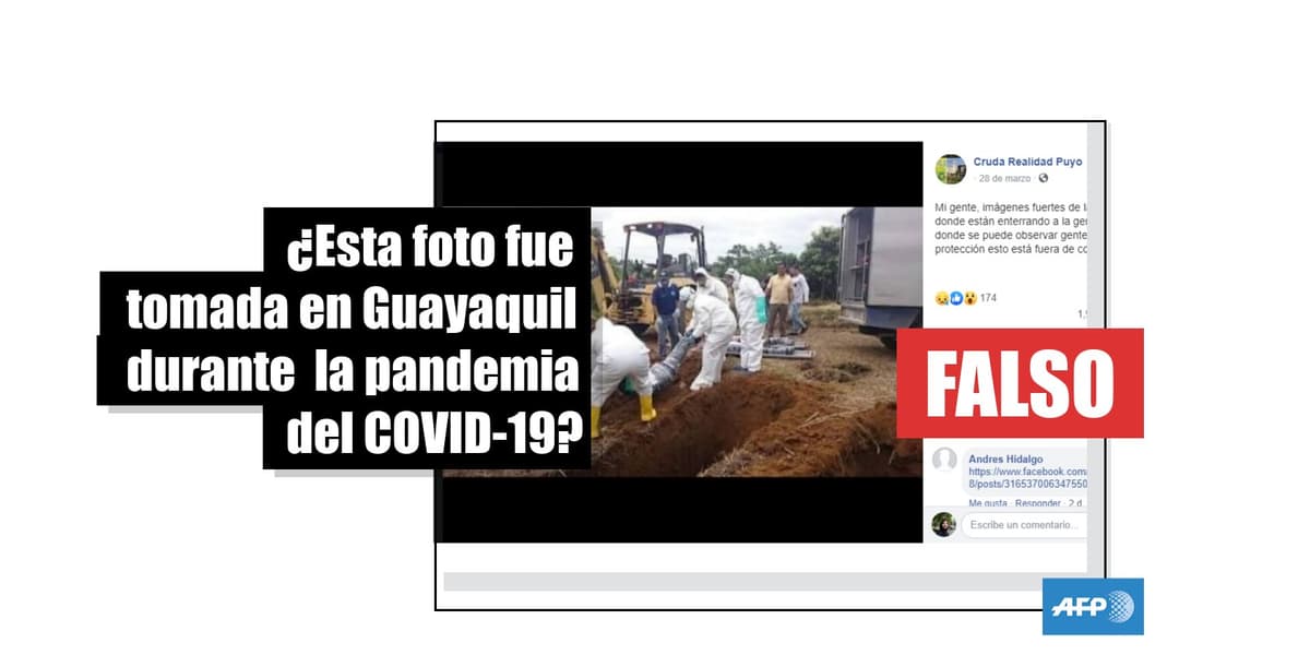 Falso que estén creando fosas comunes en Ecuador por coronavirus