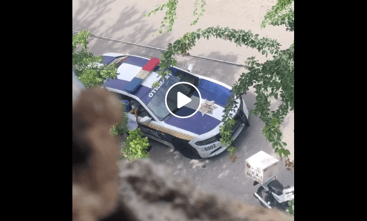 Video: Captan 'mordida' de policía de tránsito a repartidor de Sushi Ken en Cancún