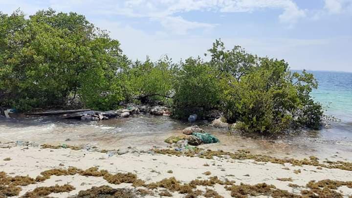 Recala aparente trozo de isla artificial en Isla Blanca