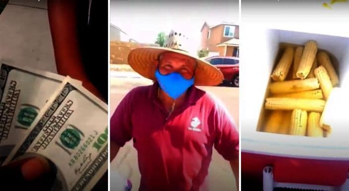 Video: Estadounidense le compra todos los elotes a vendedor mexicano