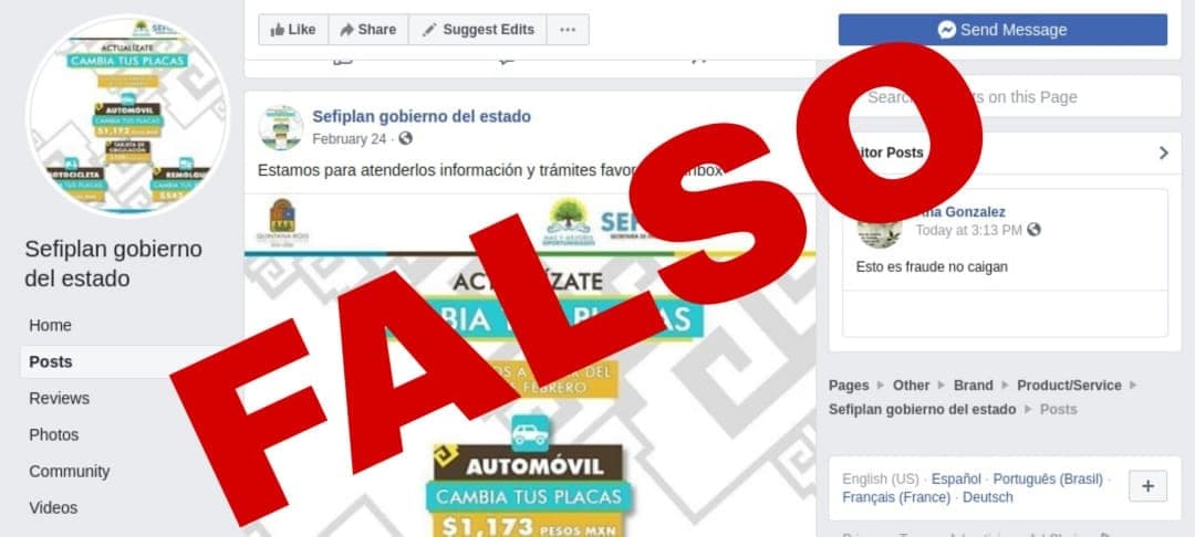 Crean página falsa de Sefiplan en Facebook para estafar al "cobrar impuestos"