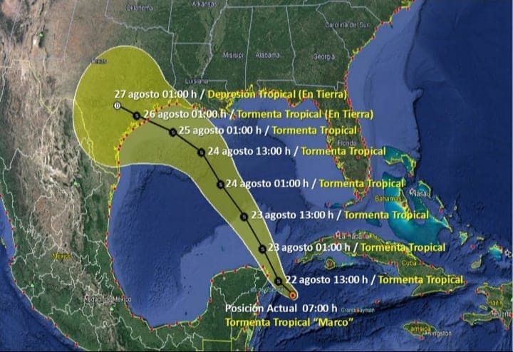 Clima: Tormenta Tropical 'Marcos' se dirige a Isla Mujeres