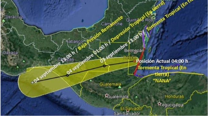“NANA” se degrada a Tormenta Tropical; Quintana Roo está fuera de peligro
