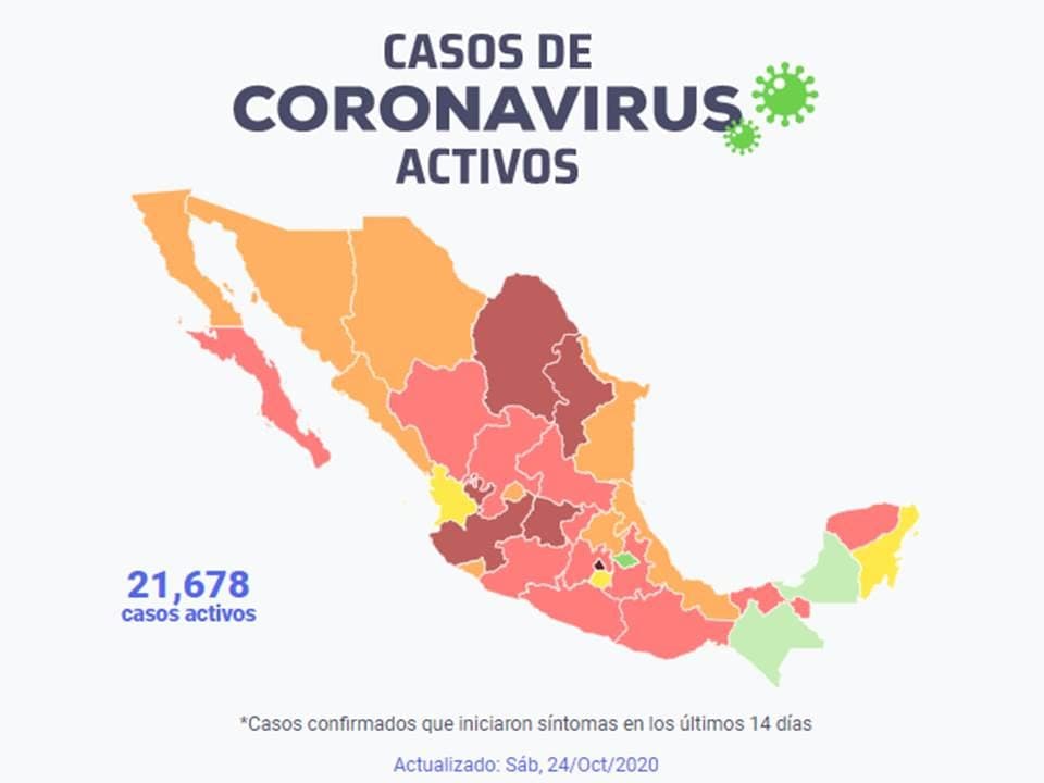 Conozca los casos de coronavirus en México de hoy 24 de octubre
