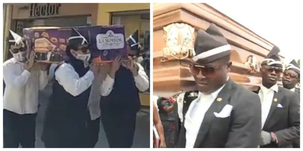 Imitan "el meme del ataúd" para promocionar su pan de muerto