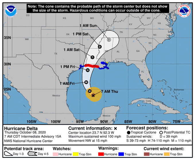 Huracán 'Delta' cada vez más lejos de Quintana Roo; se esperan algunas lluvias