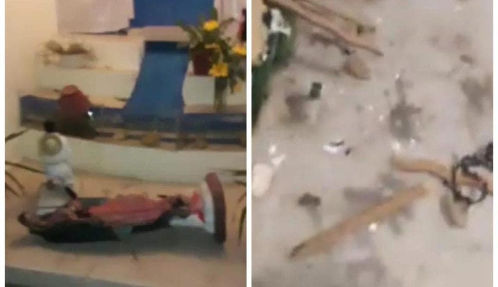 Destrozan la iglesia de Puerto Aventuras