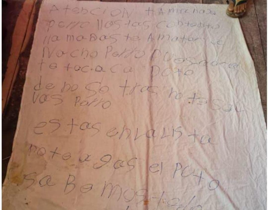 En una narcomanta acusan a Manuel González Tamanaja del asesinato de Nacho Sánchez