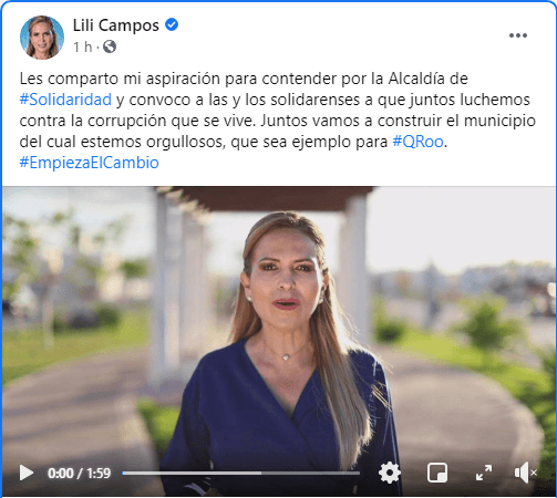 Se 'destapa' Lili Campos como precandidata a la presidencia municipal de Solidaridad