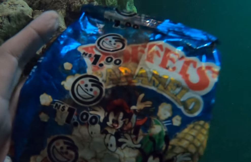 Extraen de cenote en Yucatán bolsa de frituras flotando en el agua, tiene 24 años