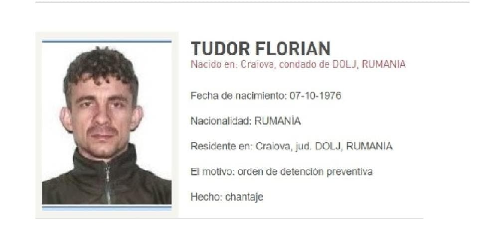 Rumania incluye a Florian Tudor en su lista de fugitivos