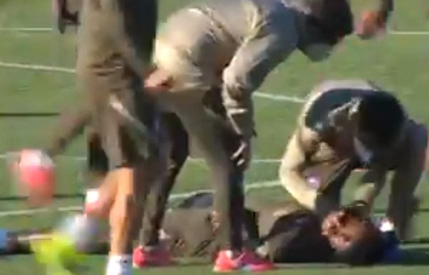 Video: Delantero del Atlético de Madrid colapsa durante entrenamiento, compañeros entran en pánico