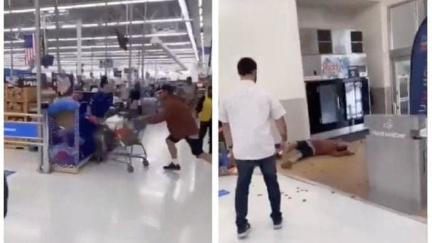 VIDEO: Empleado de Walmart noquea a un cliente que lo agredió y escupió