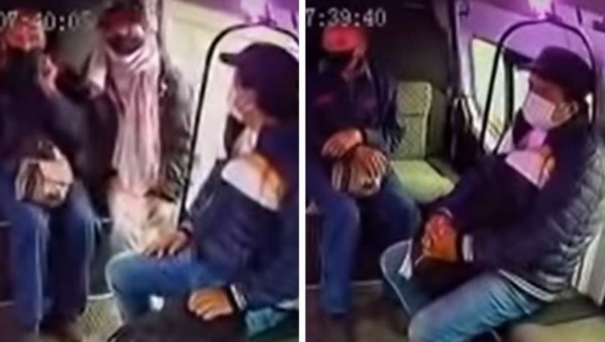 Ladrón se sube una combi, baja con las manos vacías porque no pudo robar (Video)